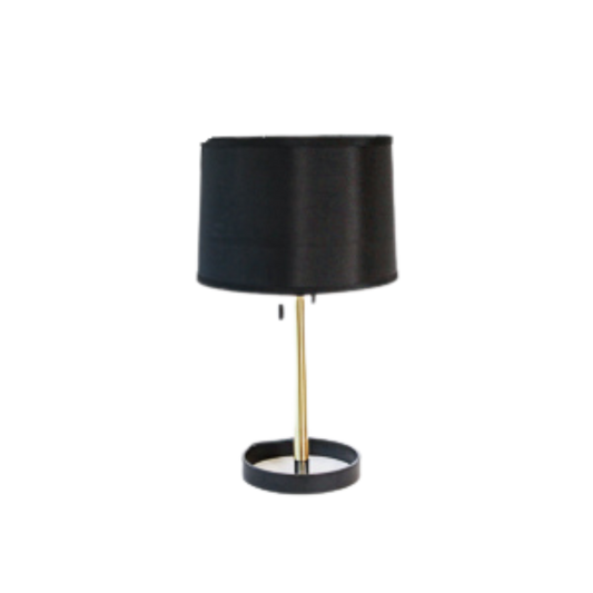 Table Lamp - Round Black Base Gold Stem