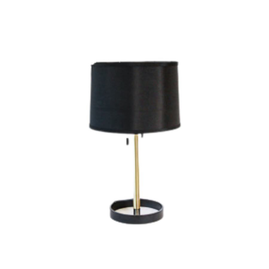 Table Lamp - Round Black Base Gold Stem