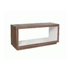 Media Stand - Cube Walnut Hollow w/ White Middle - 43"