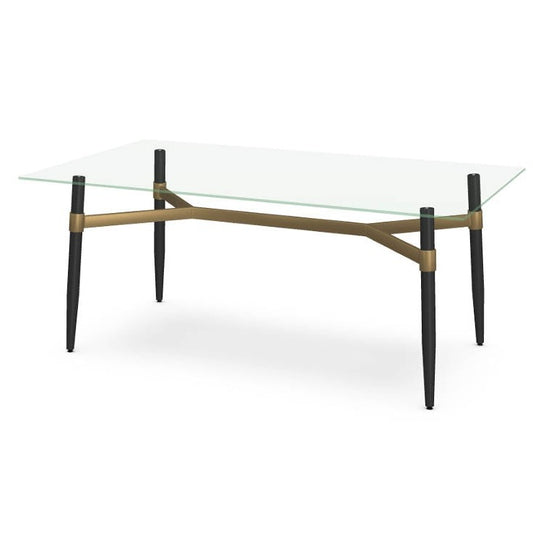 Glass Black Legs w/ Gold Support - 30x74"