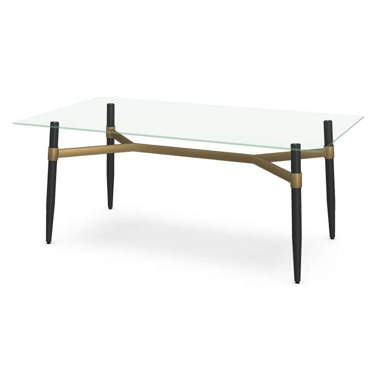 Glass Black Legs w/ Gold Support - 30x74"