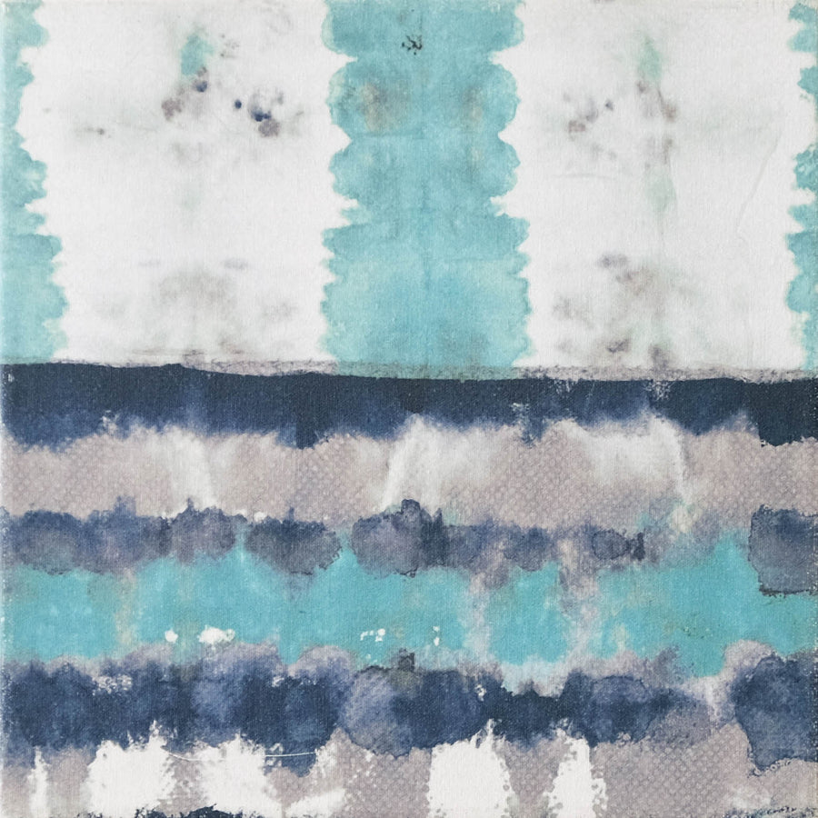 Art - Blue White Grey Tie Dye I - Small -  CLEARED 14" X 14"