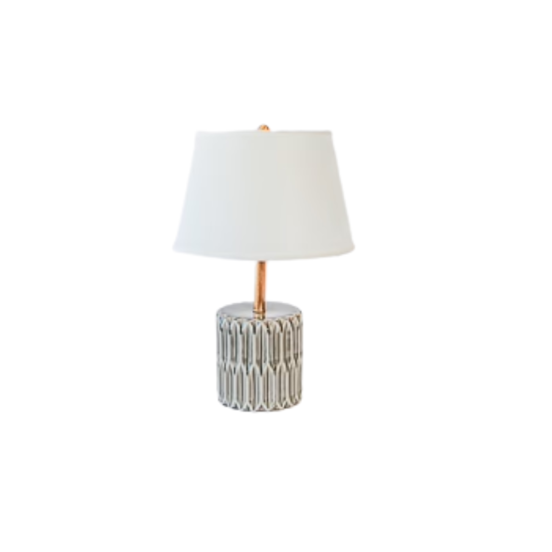 Table Lamp - Dark Green Ceramic Pattern