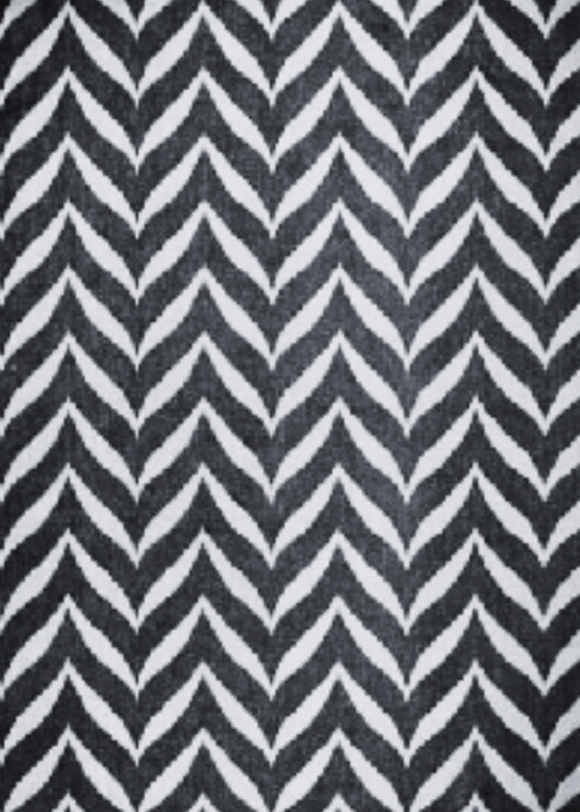 OUTDOOR / Indoor Black & White Rug