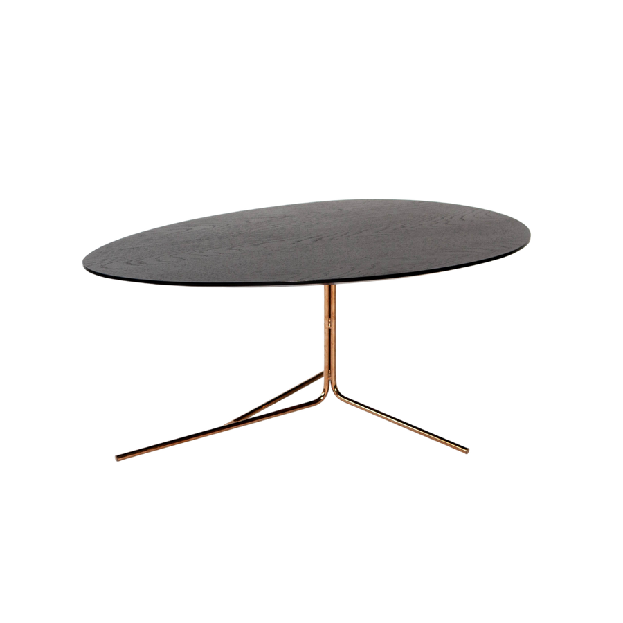 Coffee Table - Oval Black w/ Gold Legs