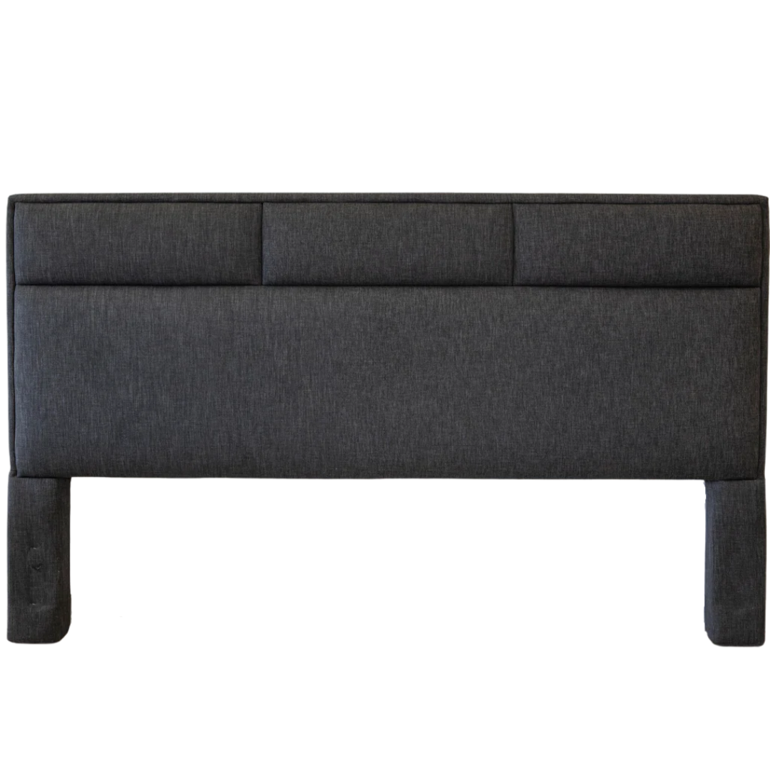 Headboard - King 3 Tuft Sections Charcoal Grey