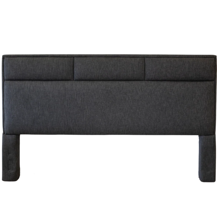 Headboard - King 3 Tuft Sections Charcoal Grey