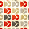 18x18 - Linen Tulip Pattern Red, Grey, Beige