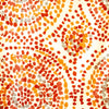12x16 - Spiral Orange, Red & Grey Splotches
