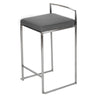 Counter Stool - Chrome Grey Low Back