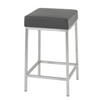 Counter Stool - Chrome Leather Seat Grey