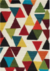 Rug - 6x8 Geometric Multi Coloured Triangles