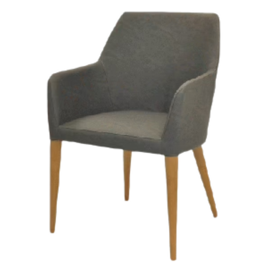 Office Chair - Ash Grey w/ Wooden Legs and Arms