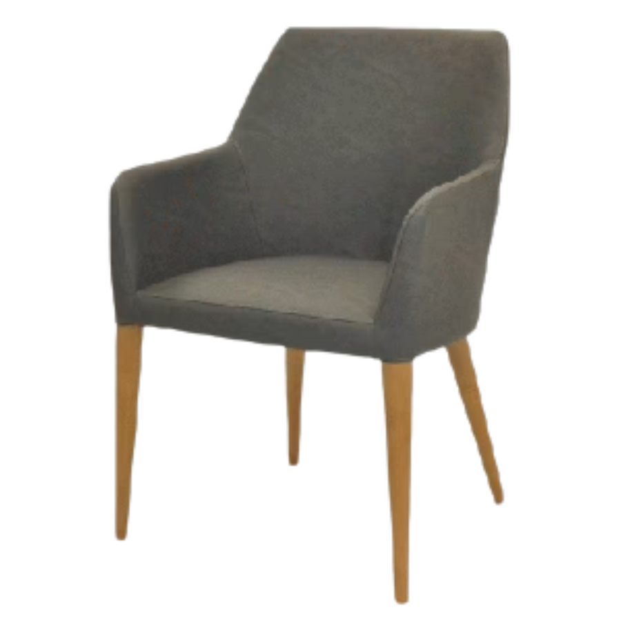 Office Chair - Ash Grey w/ Wooden Legs and Arms