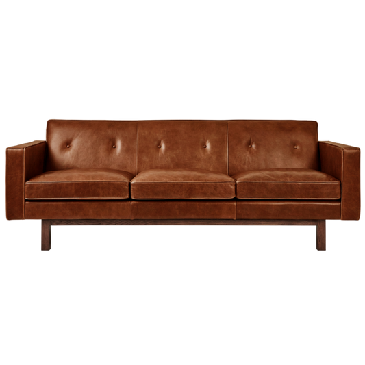 Sofa - Embassy Leather Brown 84"