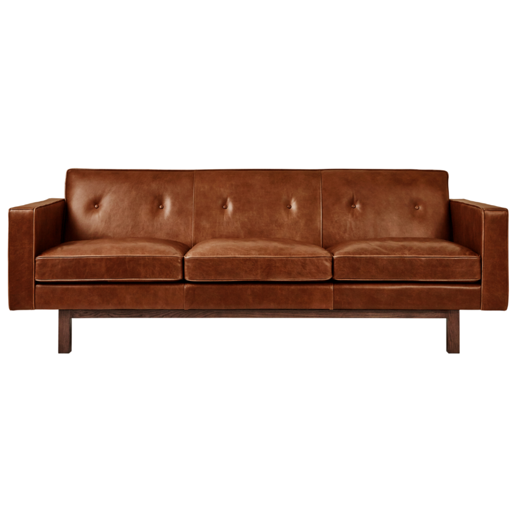 Sofa - Embassy Leather Brown 84"