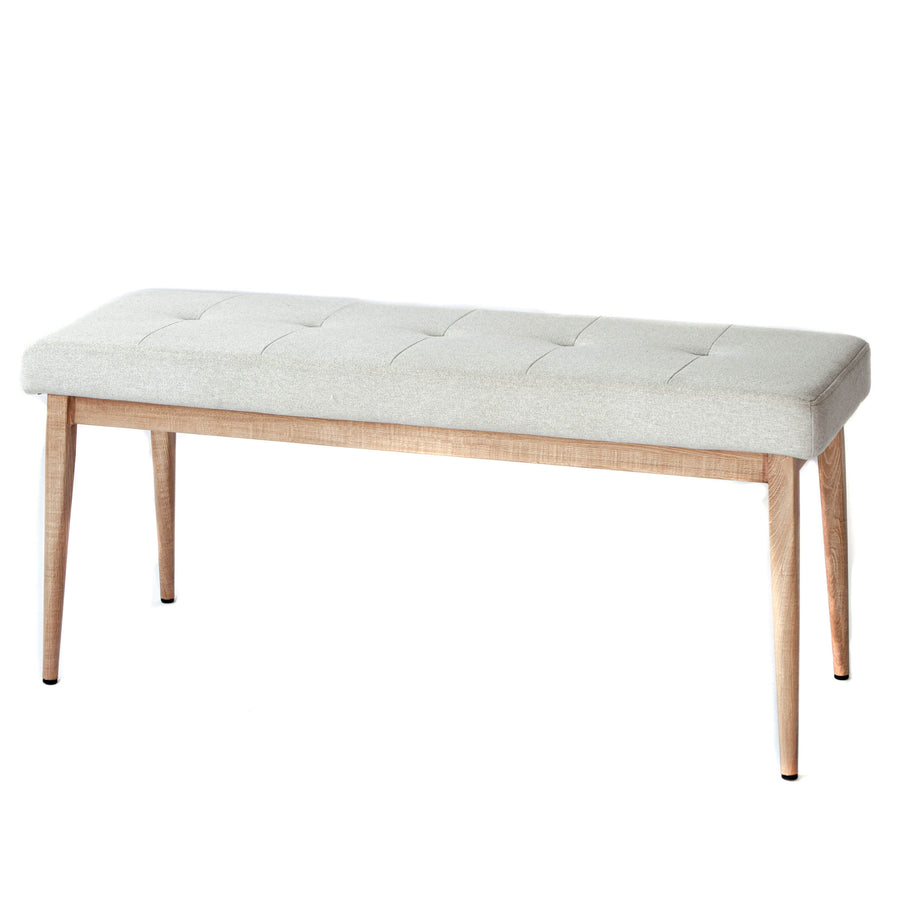 Bench - Carrie White w/ Oak Legs - 14x40