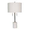 Table Lamp - White Marble Short Cylinder Base