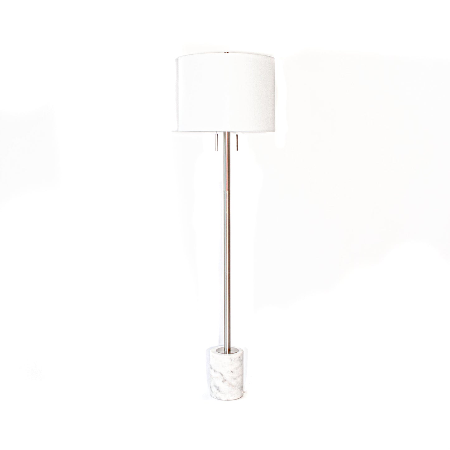 Floor Lamp - White Marble Short Cylinder Base