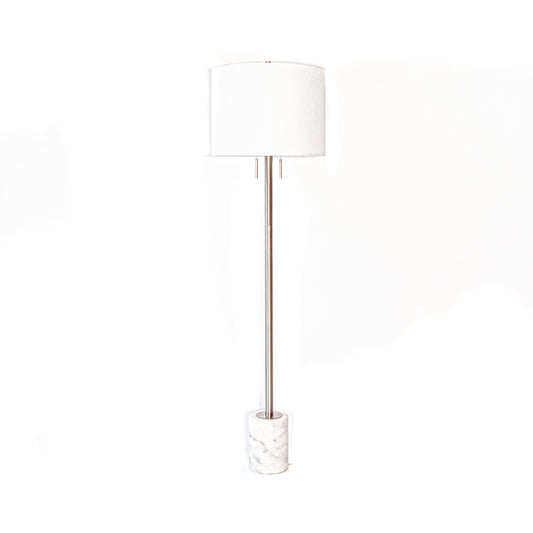 Floor Lamp - White Marble Short Cylinder Base