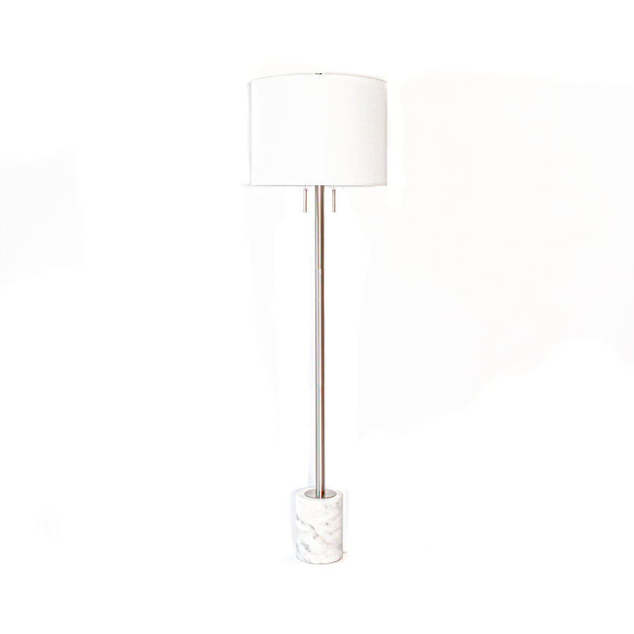 Floor Lamp - White Marble Short Cylinder Base