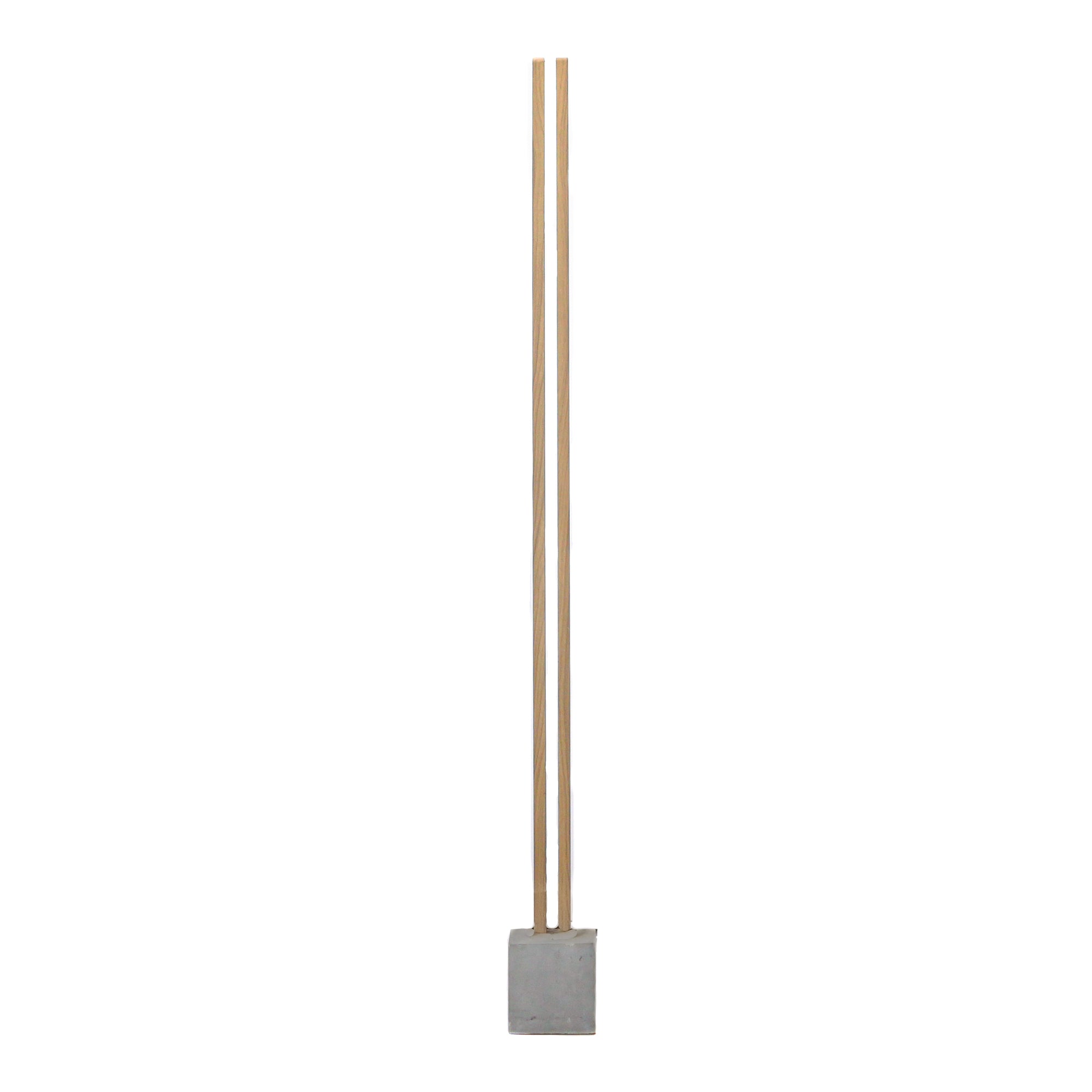 Floor Lamp - Wood Rectangle w/ Concrete Base