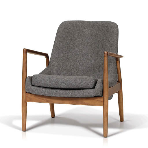 Accent Chair - Grey w/ Walnut Arm