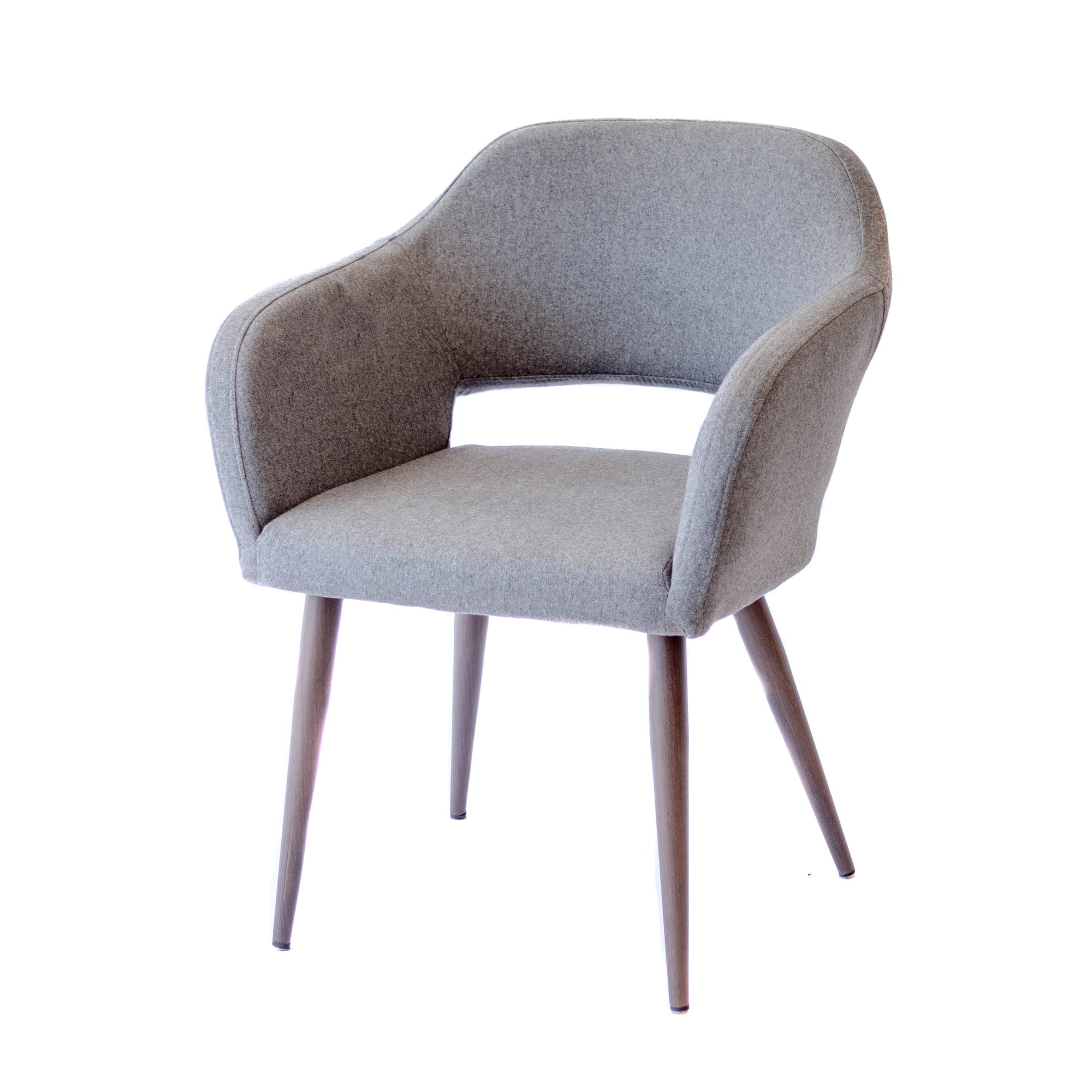 Grey Fabric w/ Walnut Base