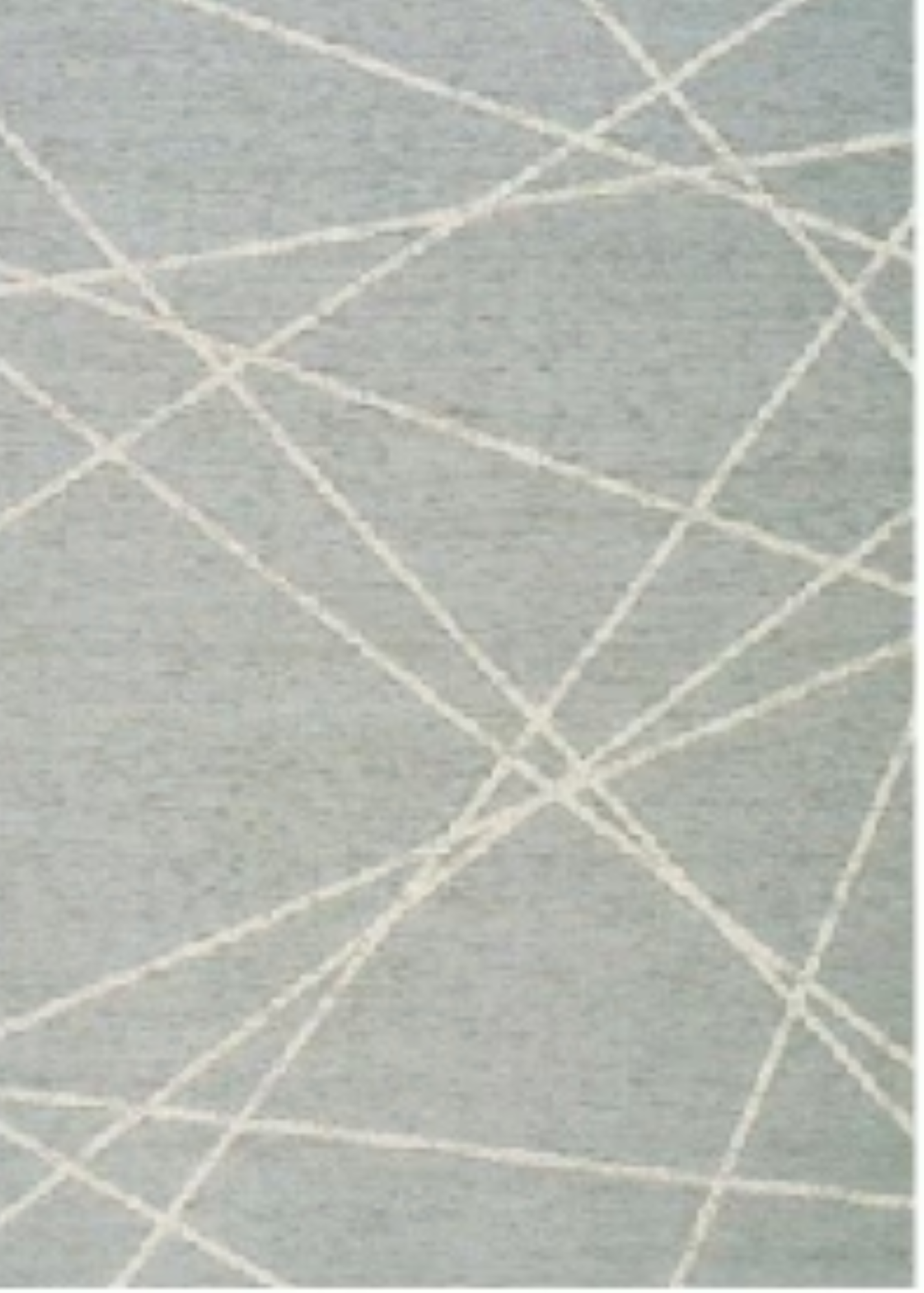 Light Blue Rug w/Cream Lines