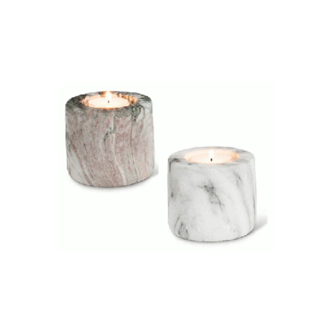 Candle Holder - Small Ceramic Marble/Stone