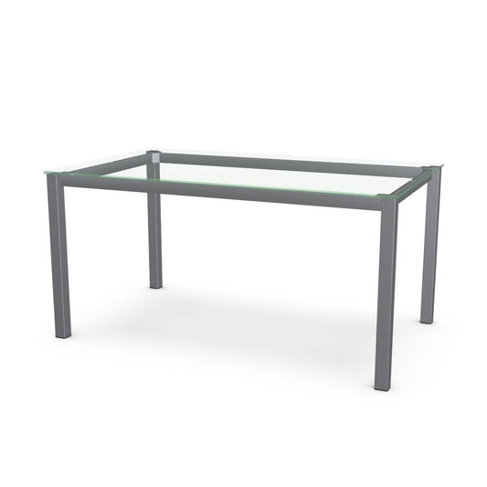 Metal Square Legs w/ Clear Glass top - 60x36"