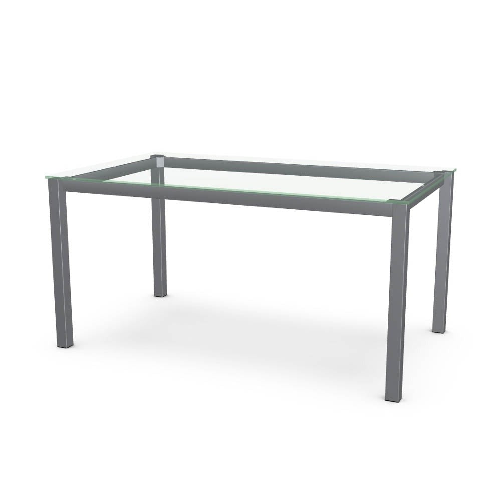 Metal Square Legs w/ Clear Glass top - 60x36"