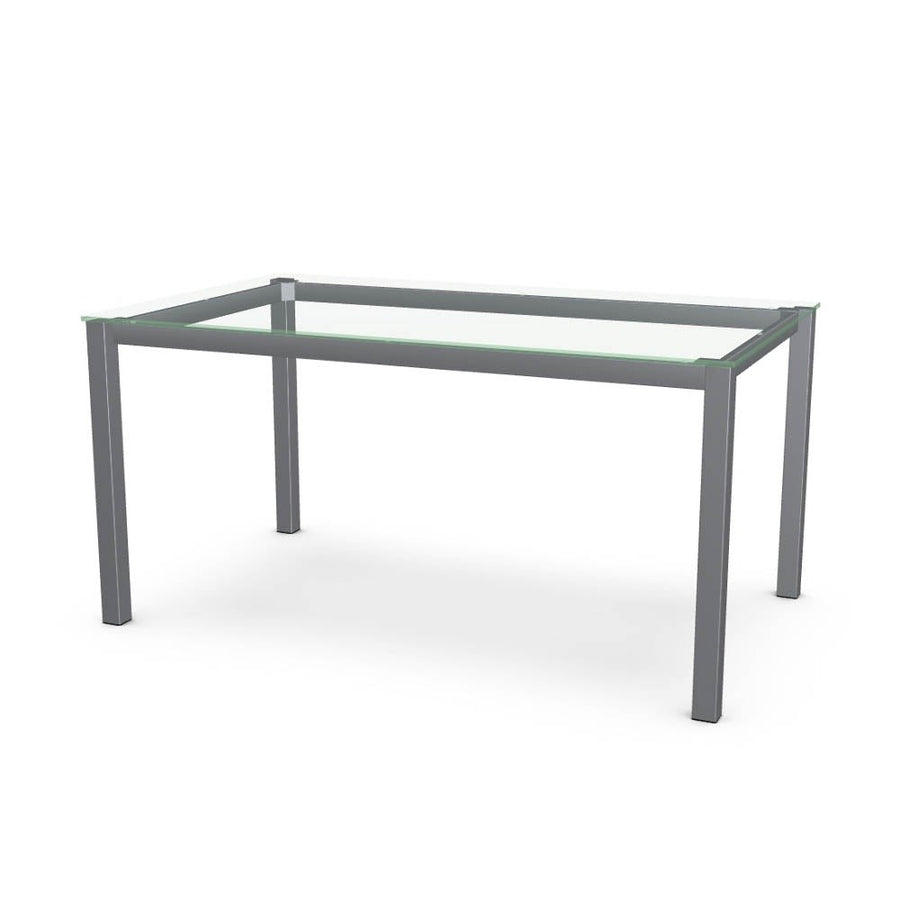 Metal Square Legs w/ Clear Glass top - 60x36"