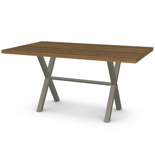 Warm Grey Metal X-Base w/ Wood Top - 28x48"