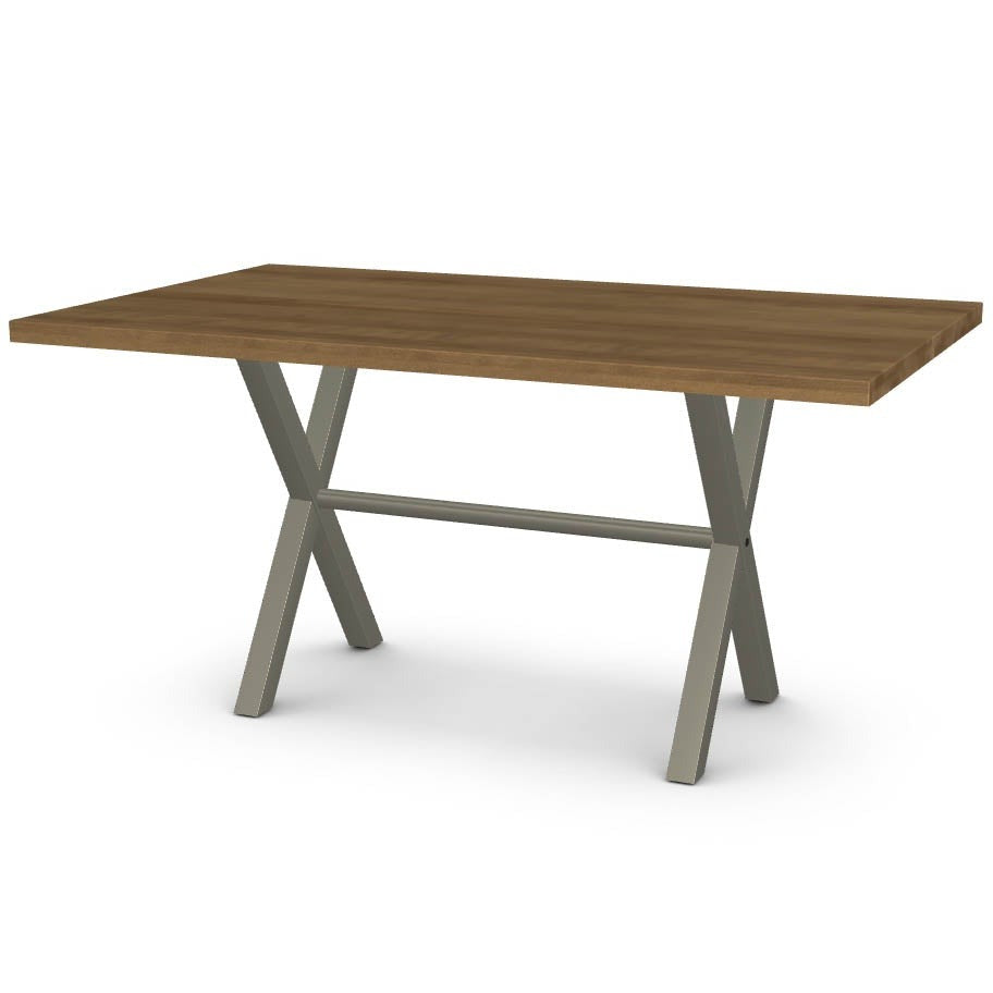 Warm Grey Metal X-Base w/ Wood Top - 28x48"