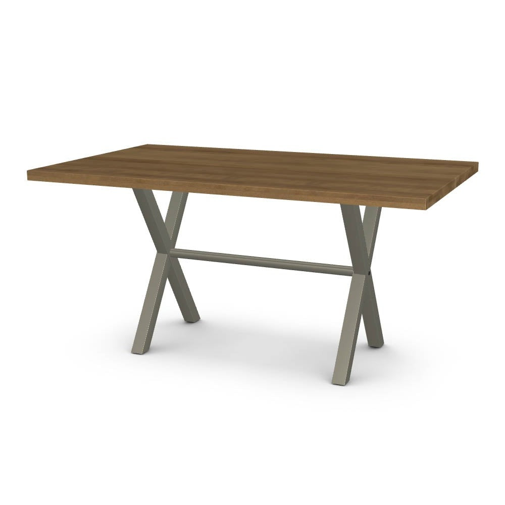 Warm Grey Metal X-Base w/ Wood Top - 36x60"