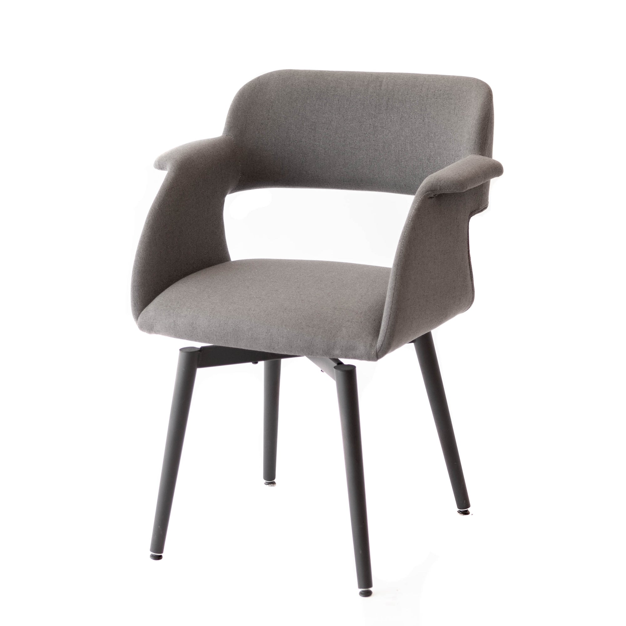 Dark Grey Linen w/ Back Cutout & Metal Legs