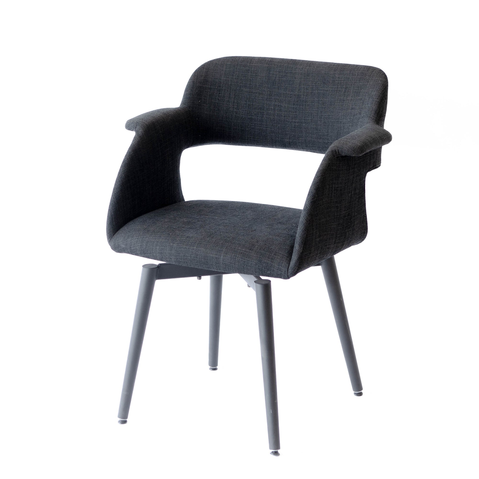 Black Fabric w/ Back Cutout & Metal Legs