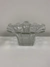 Bowl - Clear Glass Flower Shaped w/ Plaid Pattern