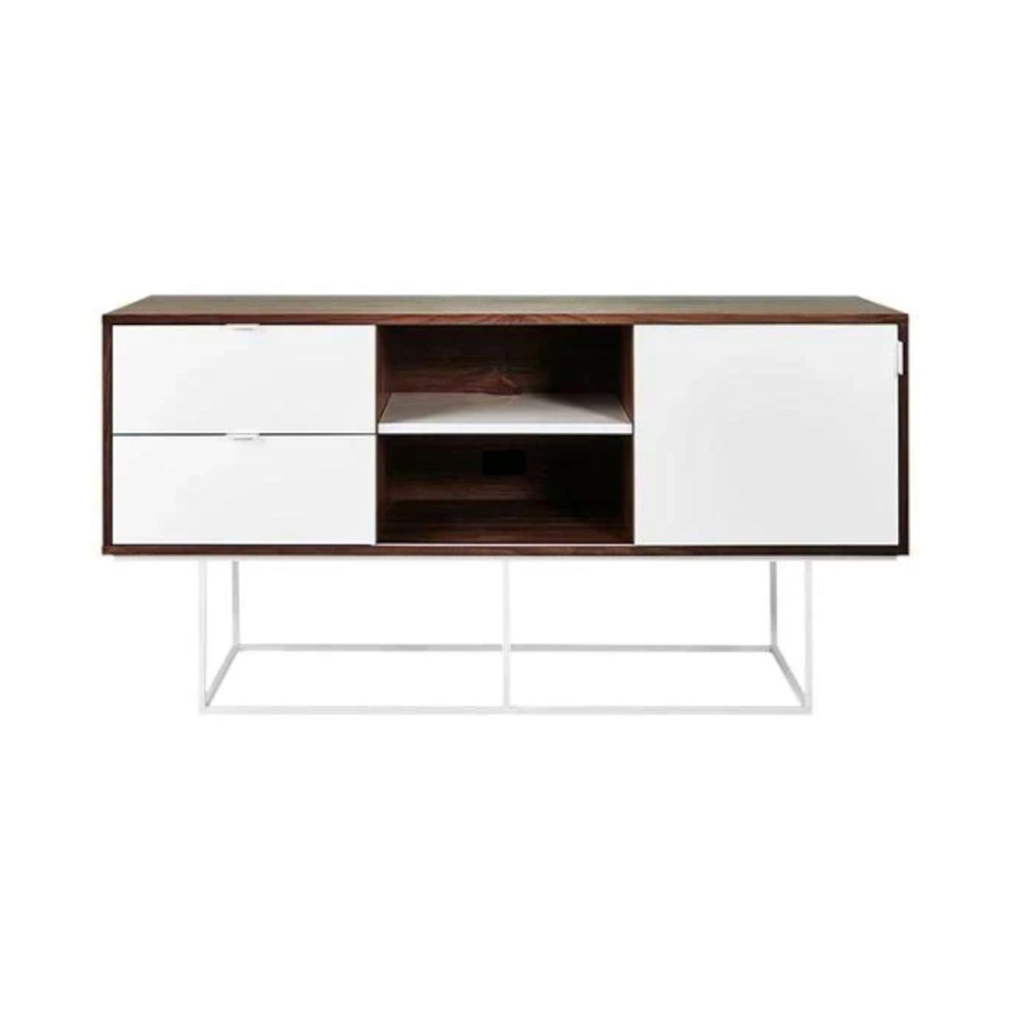 TV Stand - Emerson White & Walnut w/ White Base - 60"