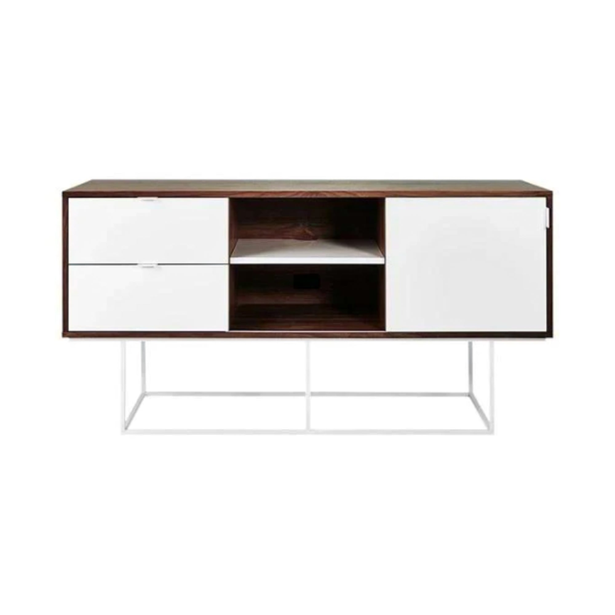 TV Stand - Emerson White & Walnut w/ White Base - 60"