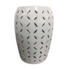 End Table - White Ceramic Cylinder with Slits