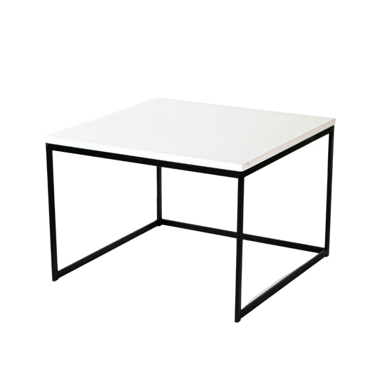 Coffee Table - Nesting White w/ Black Legs Large