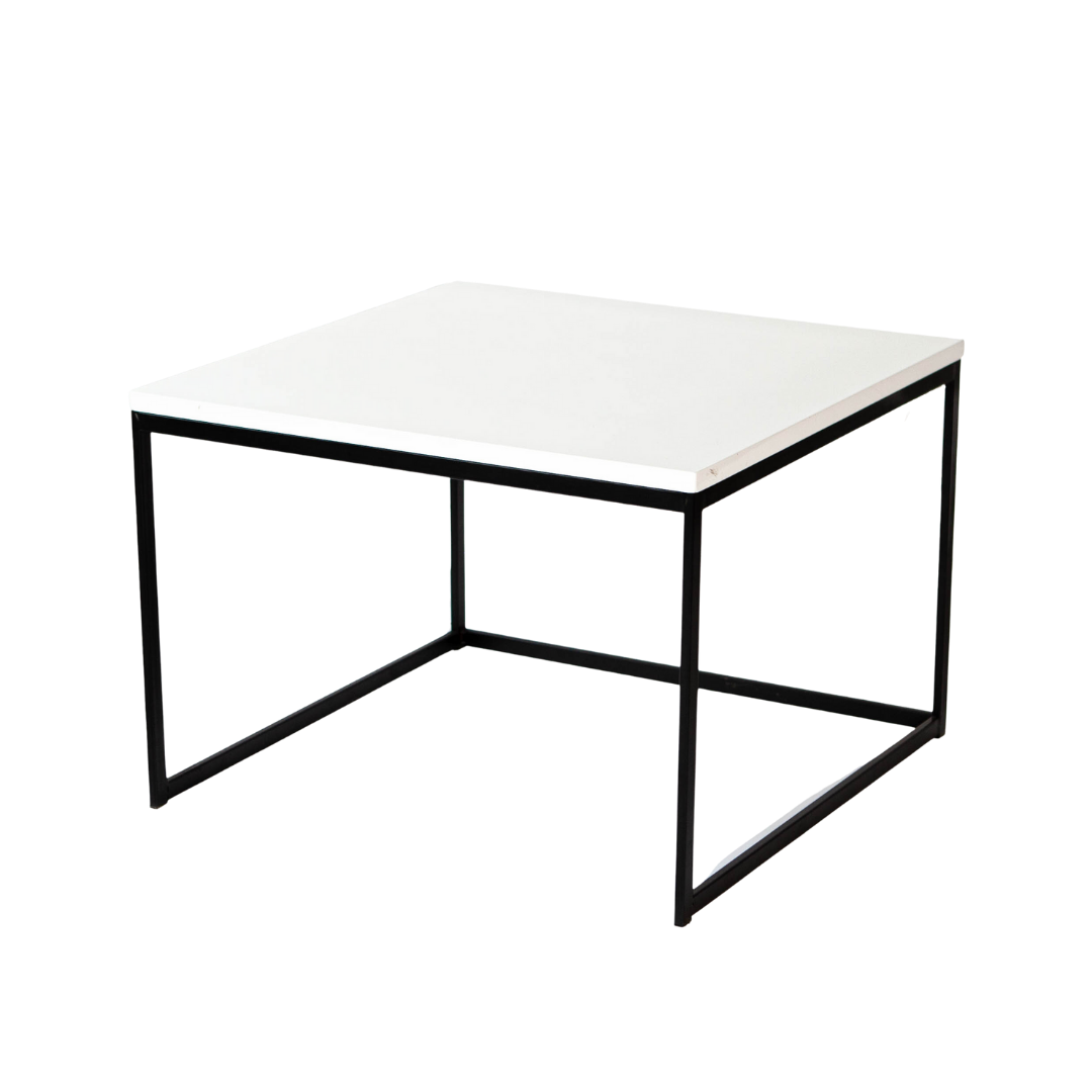 Coffee Table - Nesting White w/ Black Legs Large