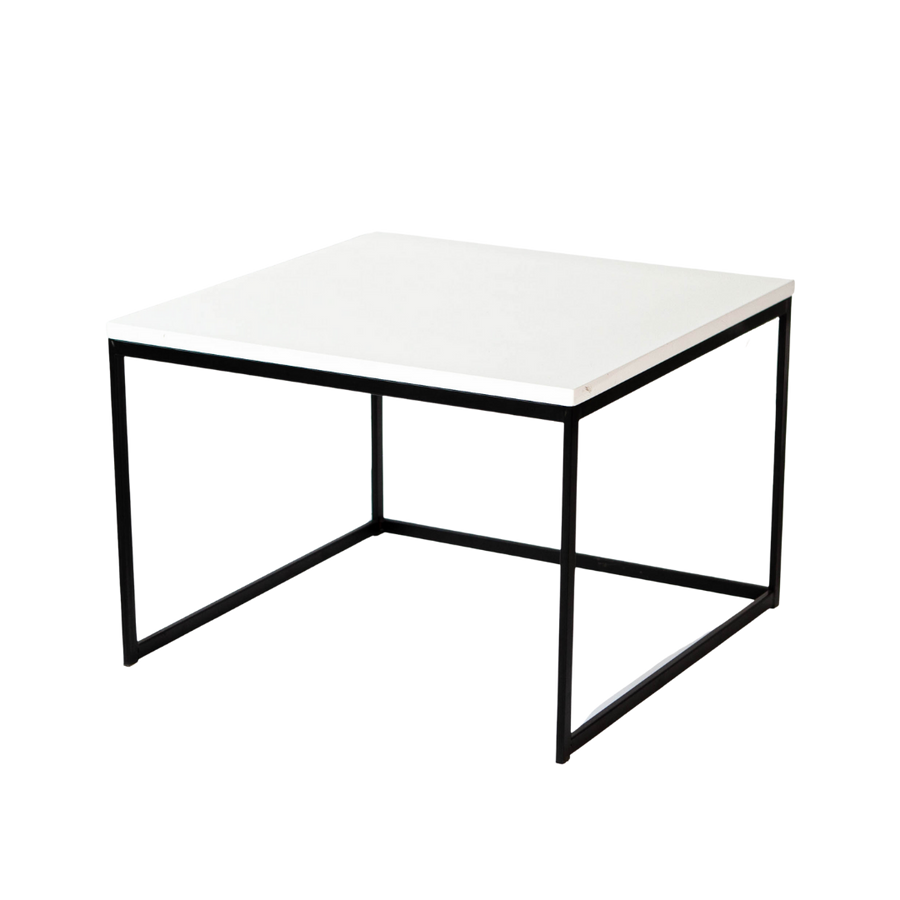 Coffee Table - Nesting White w/ Black Legs Large