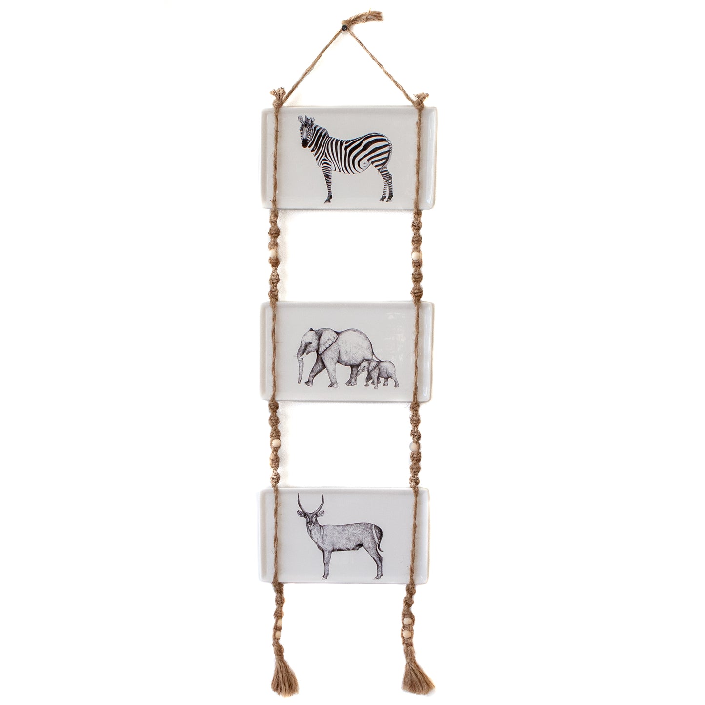 Plate White w/ Animal Hanging