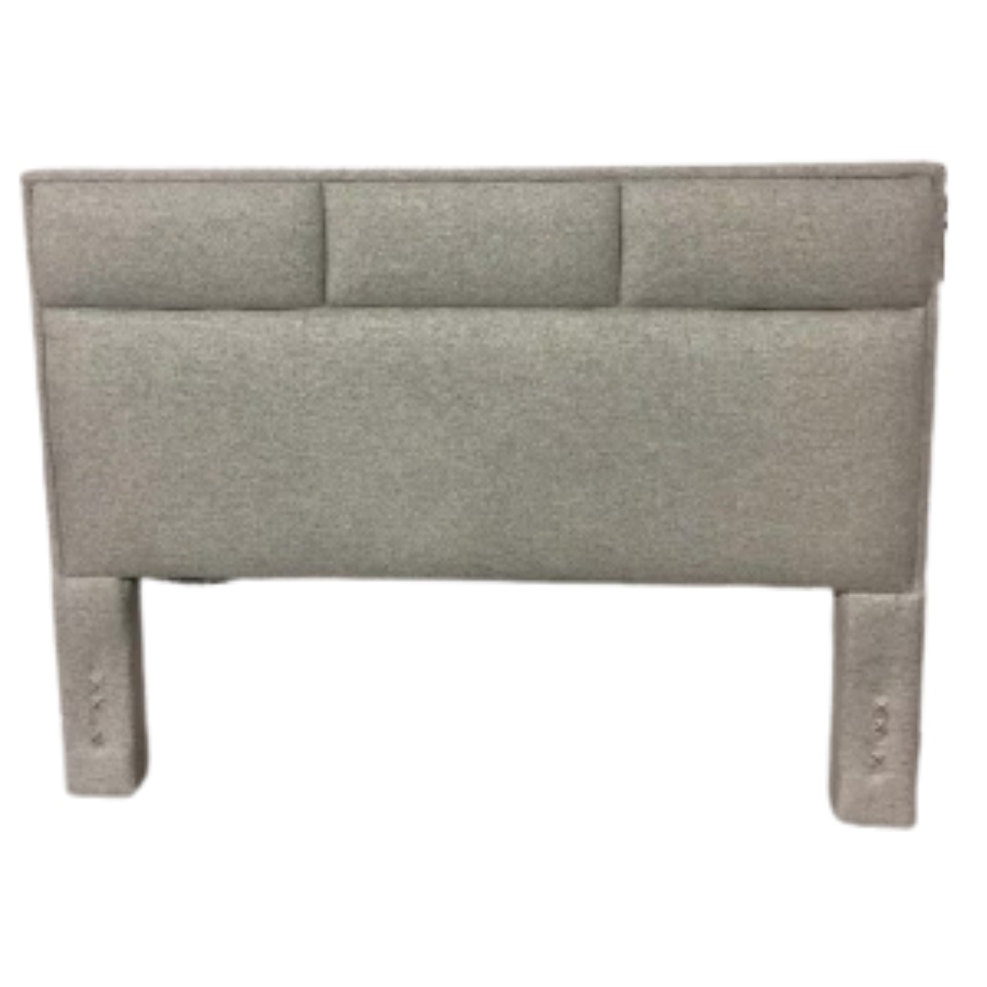 Headboard - Queen 3 Tufts - Grey Cream w/ Black Flecks