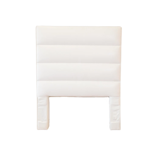 Headboard - Twin Adelaide 4 Horizontal Sections White Leather