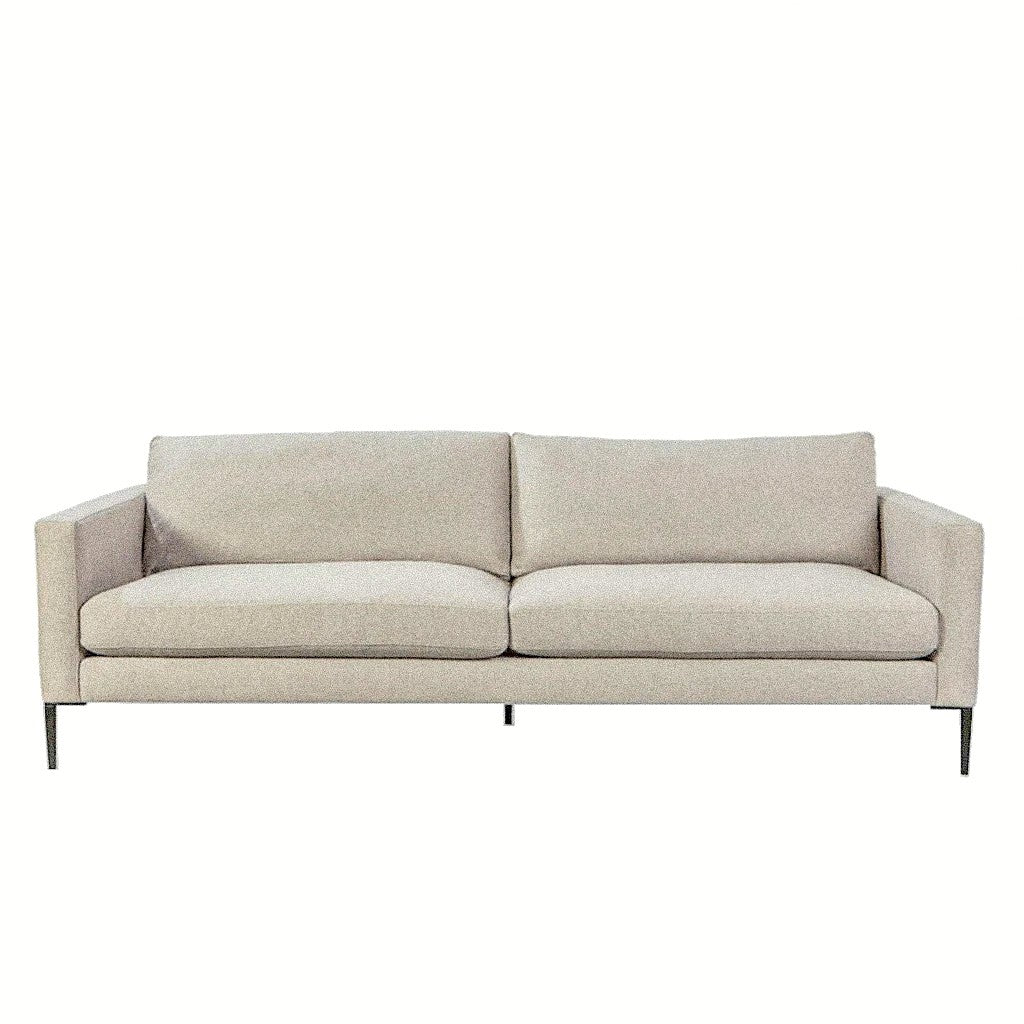 Sofa - Slim Cream Textured w/ Black Leg 90"