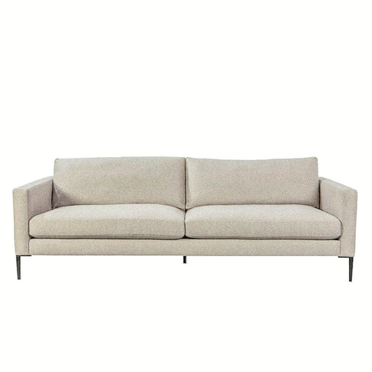 Sofa - Slim Cream Textured w/ Black Leg 90"